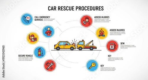 Car Rescue Procedures Infographic Illustration.