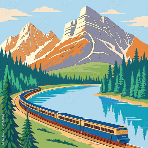 landscape with mountains and river