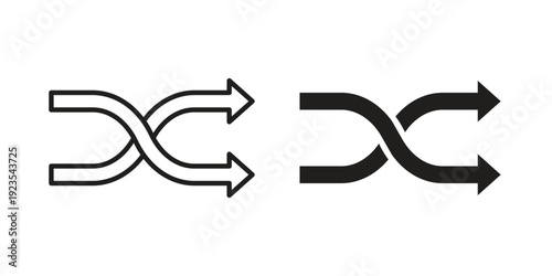 Shuffle icon illustration isolated on White background, Vector icon Eps10.