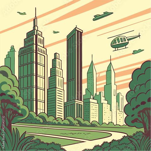 vector illustration of city buildings
