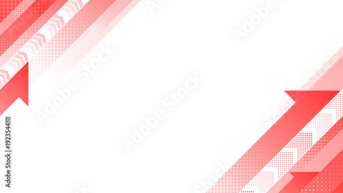 上昇する赤いドットグラデーションの矢印のフレーム