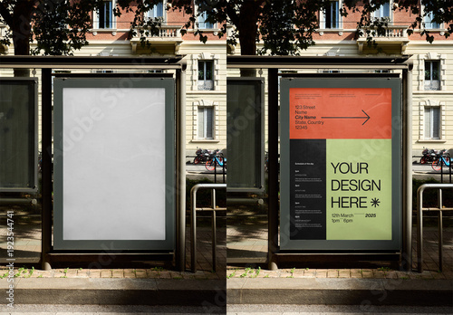 Mockup Of Customized Advert On Bus Stop
