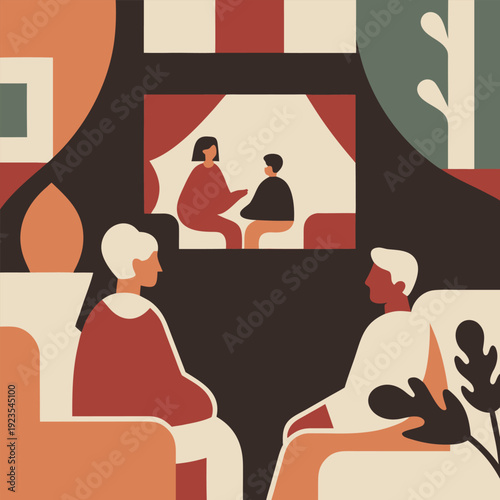 Warm Everyday Family Life at Home and Outdoors