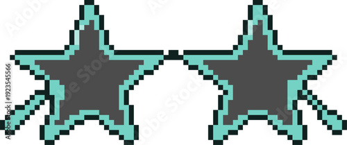8 bit sunglasses pixel icon. Retro game accessory. 