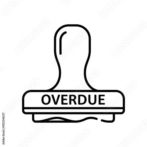 Clean and professional overdue payment reminder icon with bold text, ideal for financial documents, invoices, and business presentations.