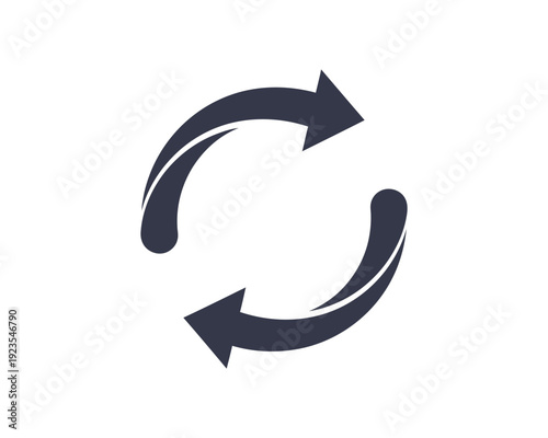 Dynamic circular arrow icon representing refresh, reload, synchronization, or a continuous looping process, ideal for modern user interface designs and digital technology applications