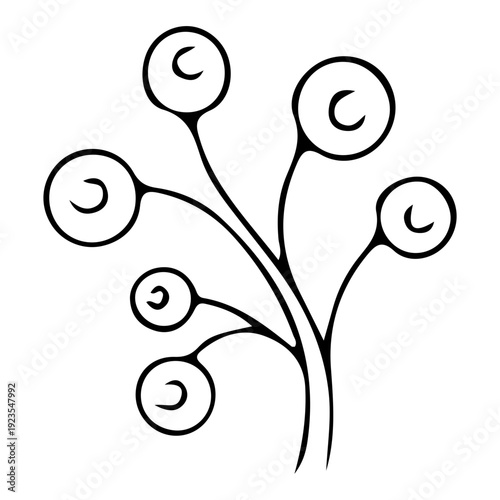 Abstract Swirl Plant Illustration