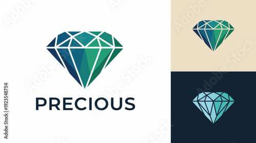 A vivid and modern diamond logo symbolizing value, beauty, and luxury, perfect for brands associated with jewelry, gems, and high-end products.