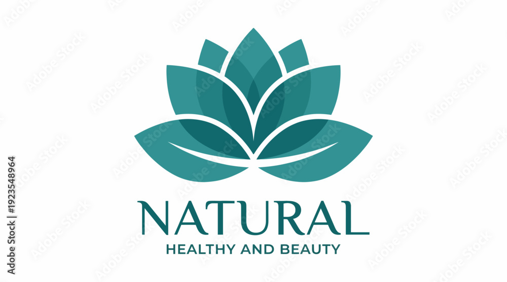 Obraz premium The logo presents a stylized lotus flower, symbolizing natural health and beauty, perfect for organic skincare brands aiming to connect with consumers seeking purity.