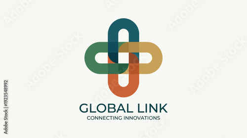 This logo reflects connectivity and collaboration, featuring interlocking shapes, making it suitable for businesses focused on global trade and innovative solutions.