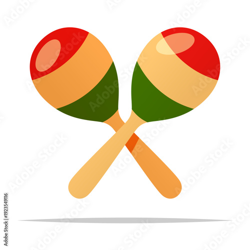 Cartoon maracas vector isolated illustration