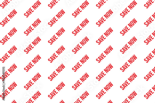 Save Now Red White Seamless Sale Pattern