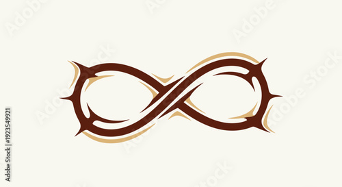 Infinity Symbol Made of Thorns, Eternal Struggle and Suffering Concept