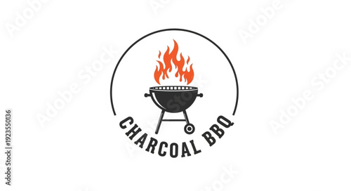 Charcoal BBQ Grill Logo Design.