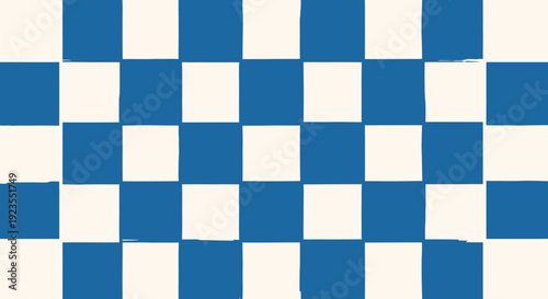 A blue and white checkered pattern with a slightly distressed, hand-drawn appearance.