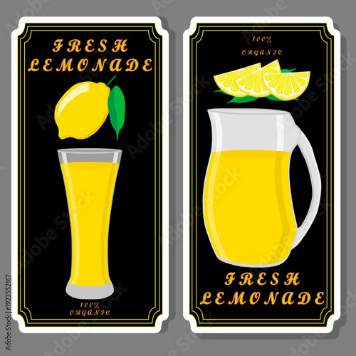 Tasty lemon lemonade in glass pitcher