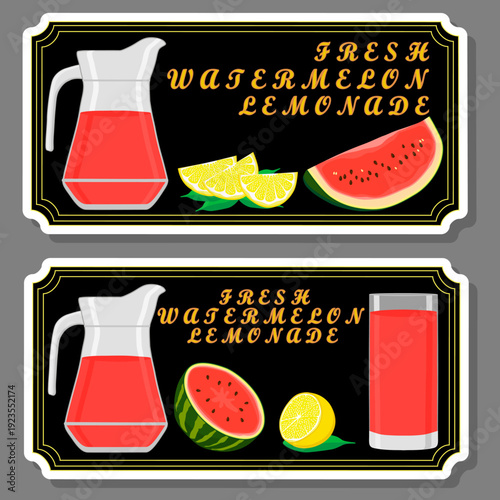 Tasty watermelon lemonade in glass jug