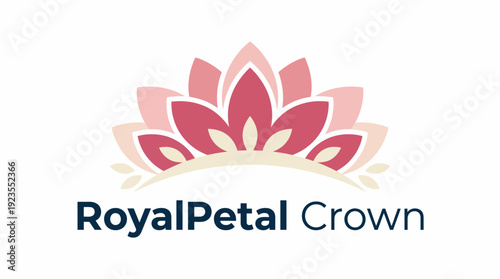 This image showcases a beautiful flower crown logo design, symbolizing grace and elegance; it is perfect for beauty and wellness brands aiming for a feminine touch.
