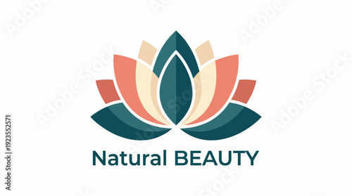 This beautiful logo features a lotus flower design representing purity and beauty, ideal for brands focusing on organic beauty and natural wellness products.