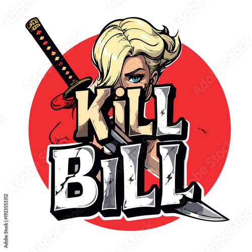 Action Movie Inspired Blonde Warrior Woman with Katana Sword