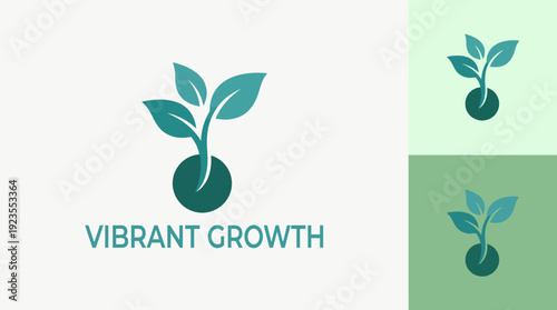 A fresh logo showcasing a stylized plant emerging from soil, symbolizing growth and vitality, perfect for businesses focused on eco-friendliness and sustainability.
