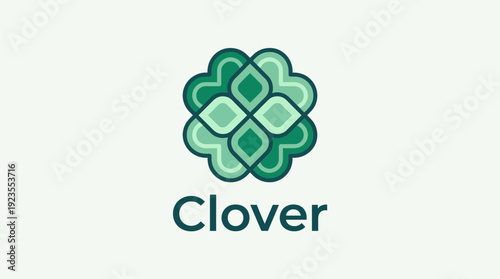 A modern, artistic clover logo that embodies luck and growth, perfect for businesses in wellness, nature, or financial sectors aiming for a positive image.