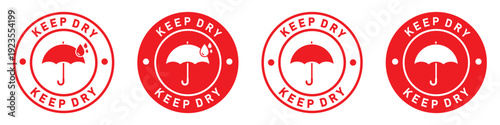 Keep dry label sign icon illustration