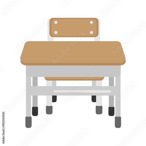 学校用の机と椅子のイラスト