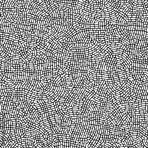Brain waves neural black white seamless pattern
