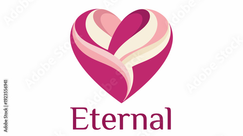 This elegant heart logo design combines vibrant colors and smooth lines to represent love, connection, and eternal beauty, perfect for romantic brands or concepts.