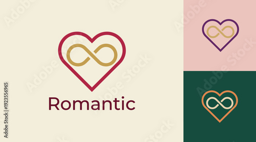 This logo, featuring a heart entwined with the infinity symbol, beautifully captures the essence of romance and lasting connections, perfect for related ventures.