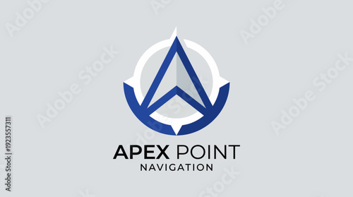 This logo design features a stylized compass symbolizing navigation and direction, incorporating blue and white colors for a modern, professional look. Perfect for businesses.