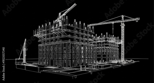 Construction Site Building Frame Structure.