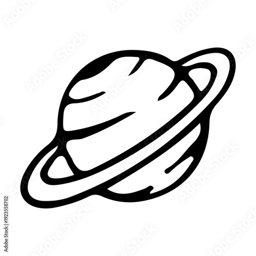 Saturn Planet Icon Outline