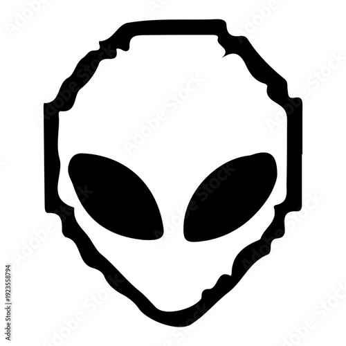 Alien Head Outline Graphic