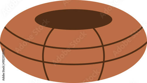 Wooden Bowl Top View Illustration