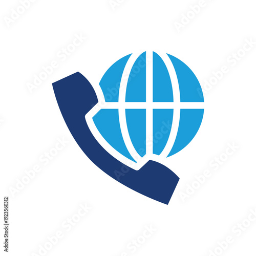 phone with globe colored icon vector design good for web or mobile app