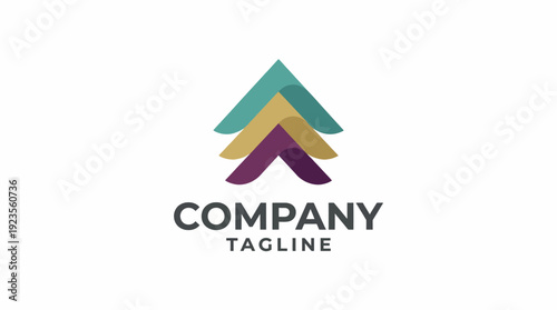 A modern logo design showcasing geometric shapes representing stability and growth, suitable for companies seeking a contemporary look that conveys professionalism and creativity.