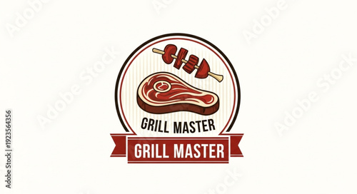 Grill Master Steak Logo Design.