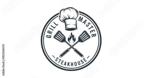 Grill Master Steakhouse Logo Design.