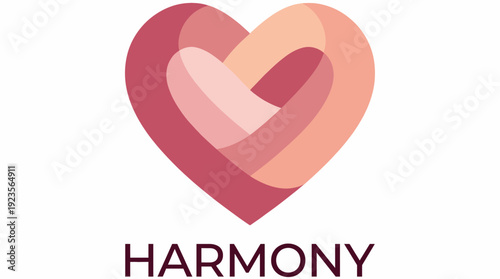 This logo features a unique heart shape representing harmony and love, making it perfect for wellness, relationship, and emotional growth-focused brands.