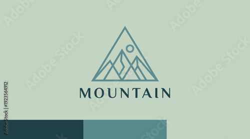 This logo features a geometric mountain design, representing nature and adventure, perfect for outdoor brands or environmental initiatives focused on mountains.