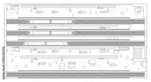 Detailed architectural blueprint showcasing intricate structural designs and technical specifications.