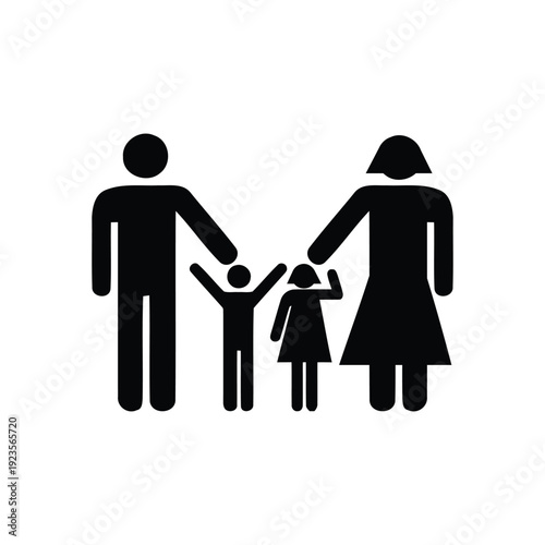 family silhouette vector