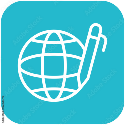Globe and Pen Icon