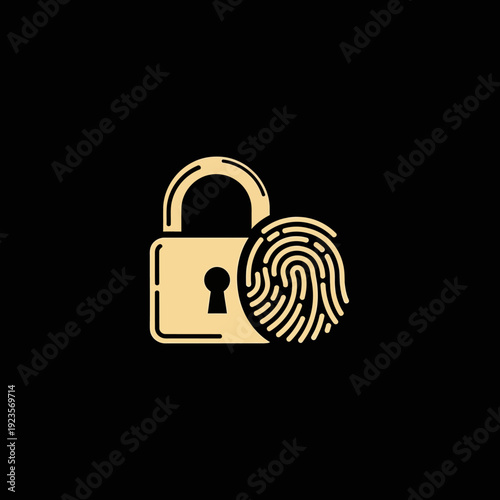 Golden Lock with Fingerprint Scan.