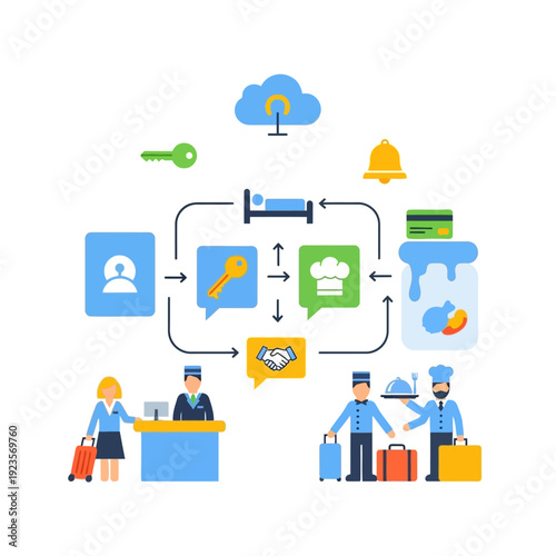 Hotel Staff Serving Guests Professionally.