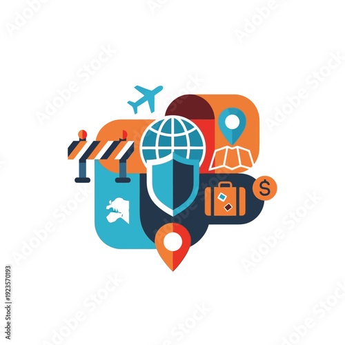 Travel Security Protection Concept Icon.