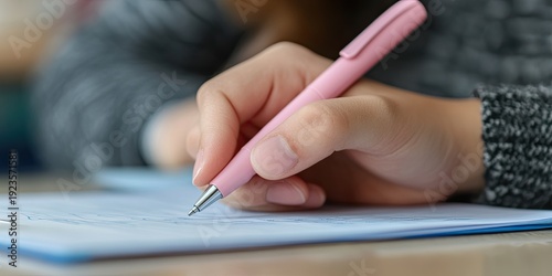 A school exam in which students take entrance exams. The concept of education and World Literacy Day