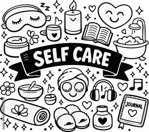 Self Care Illustration Doodles.
